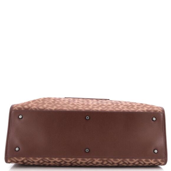 Telfar Shopping Tote Monogram Jacquard with Faux Leather Large Brown - Picture 4 of 6